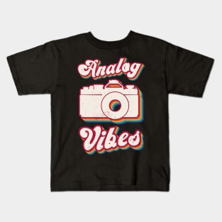 Retro Photographer Vintage Analog Vibes Kids T-Shirt